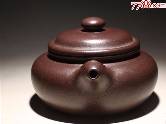 80年代一厂深井老紫泥全手工顾景舟原始壶型特大品景舟仿古壶_紫砂壶