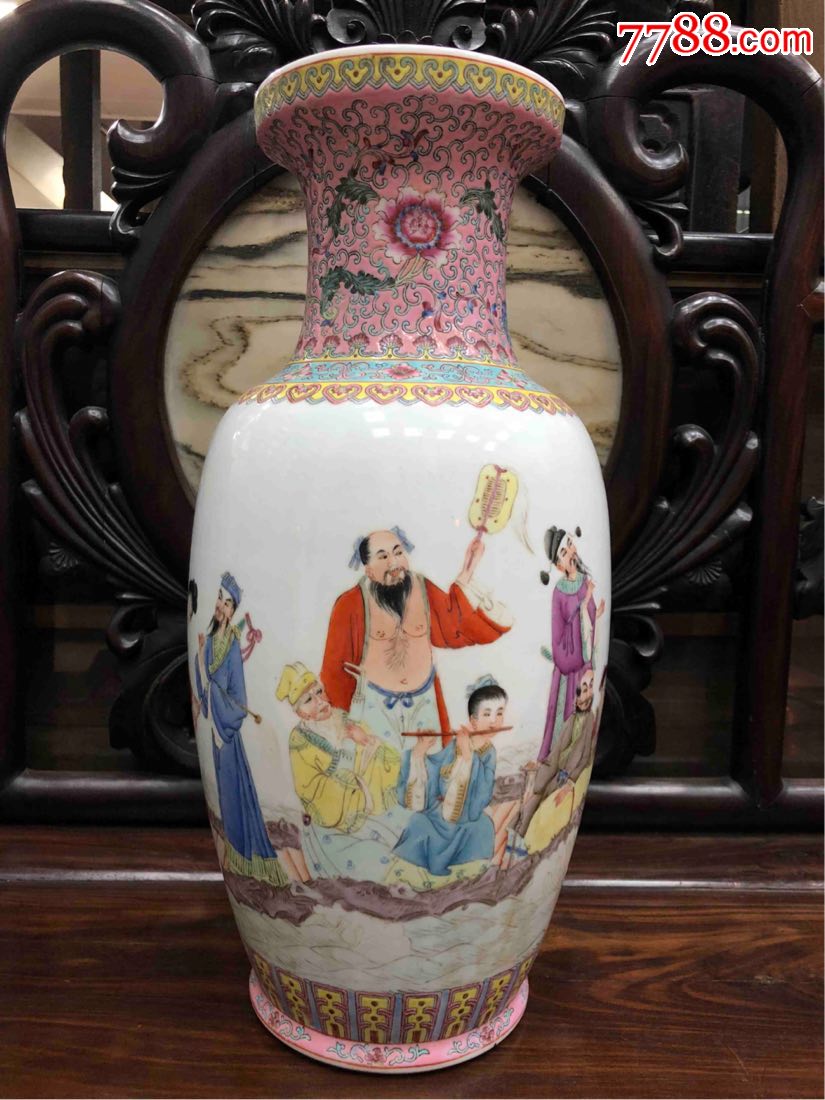 早期景德镇厂货八仙过海赏瓶