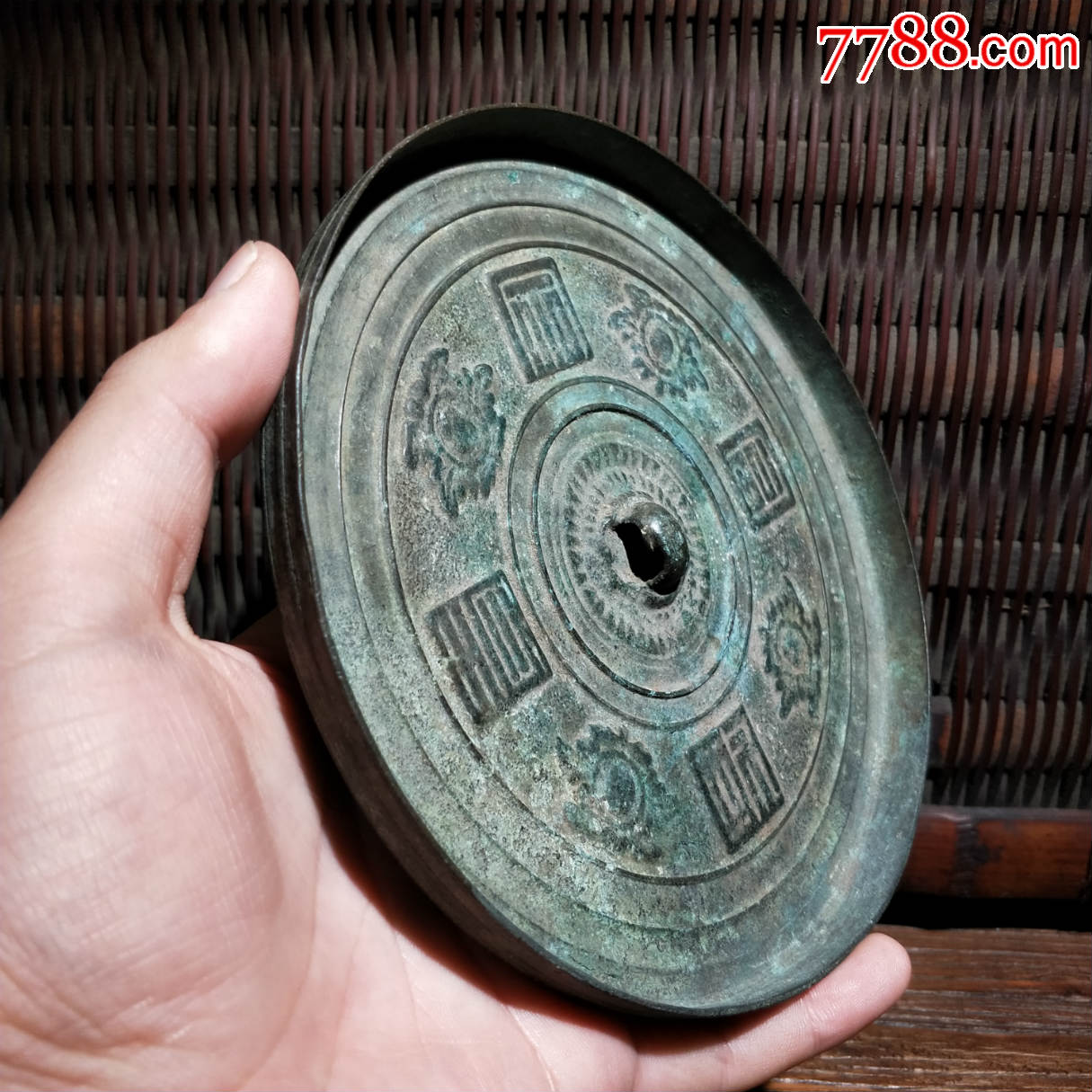宋代铜镜长命富贵镜老镜子