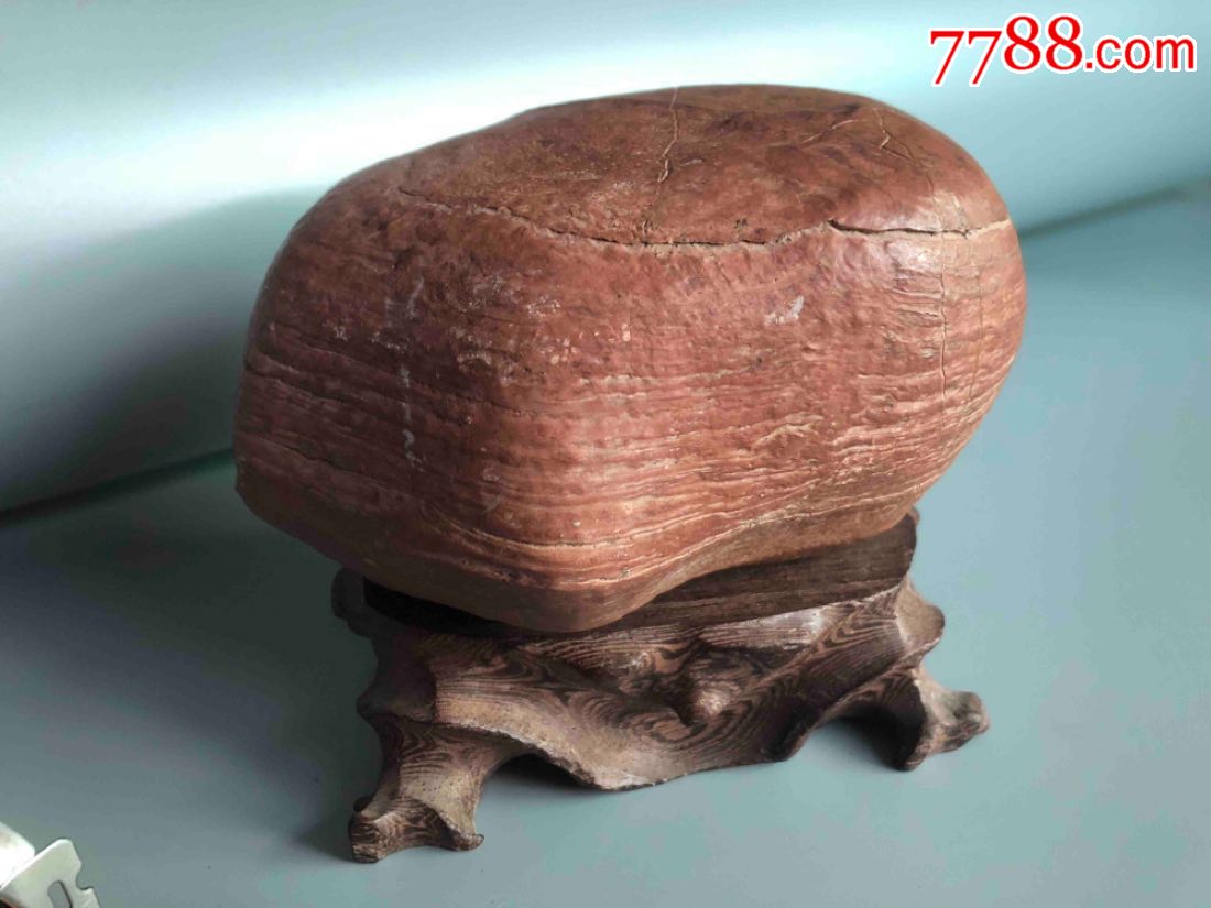 红丝石原石独石砚台石老物件