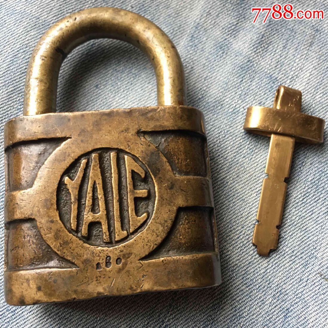 罕见耶鲁yale牌特大铜锁百年老锁