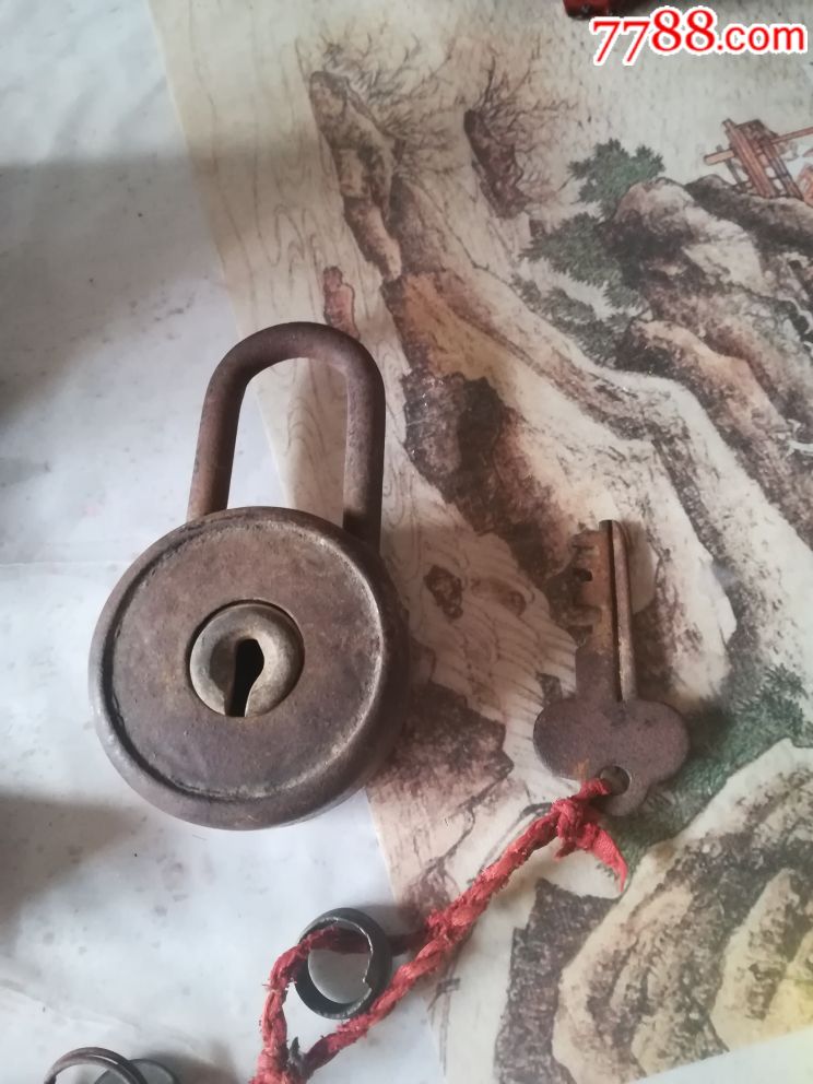民国铁制转脐锁,原配钥匙