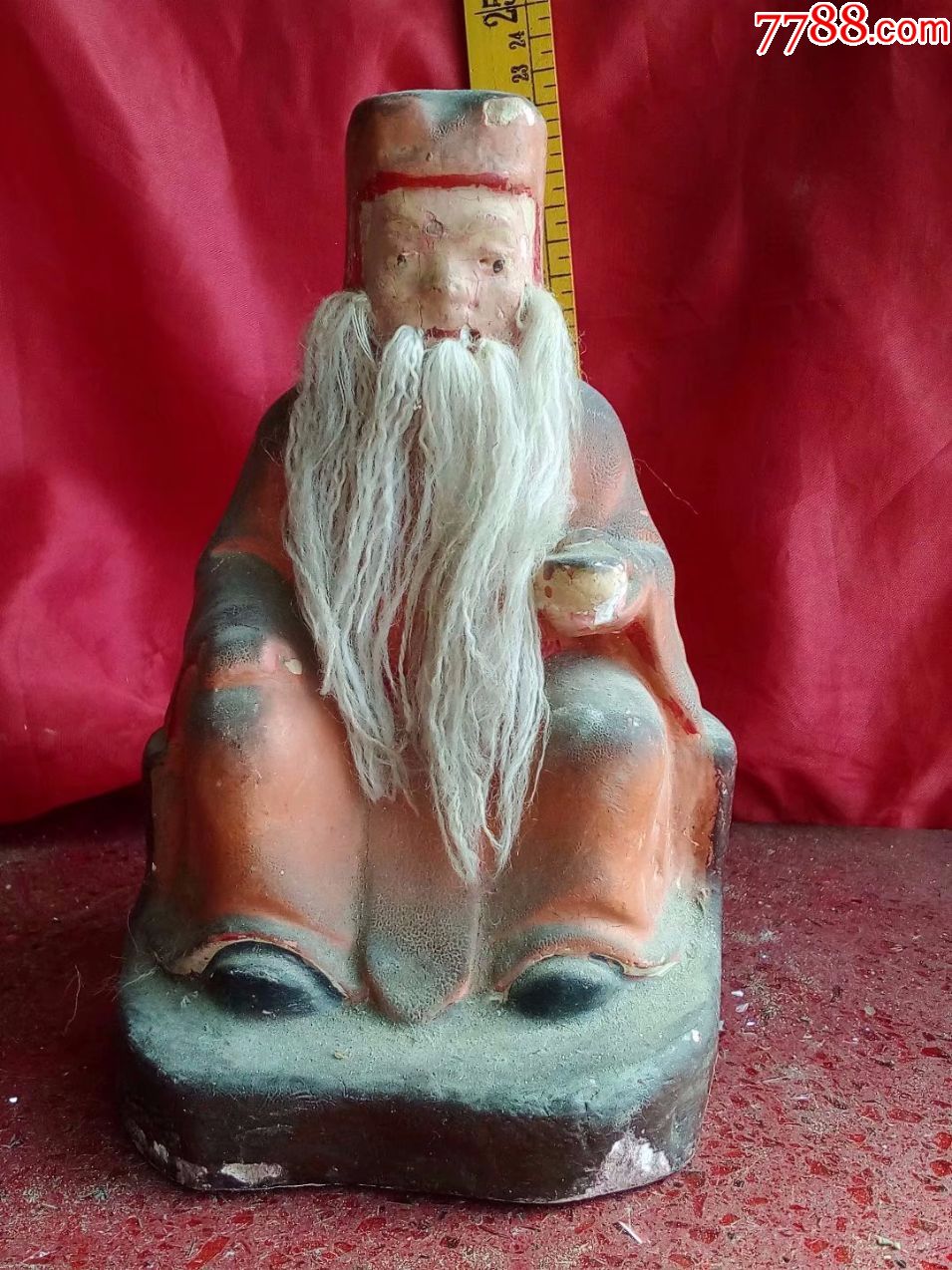 香樟木纯手工雕刻,白胡子是羊毛的土地公财神爷爷菩萨神像