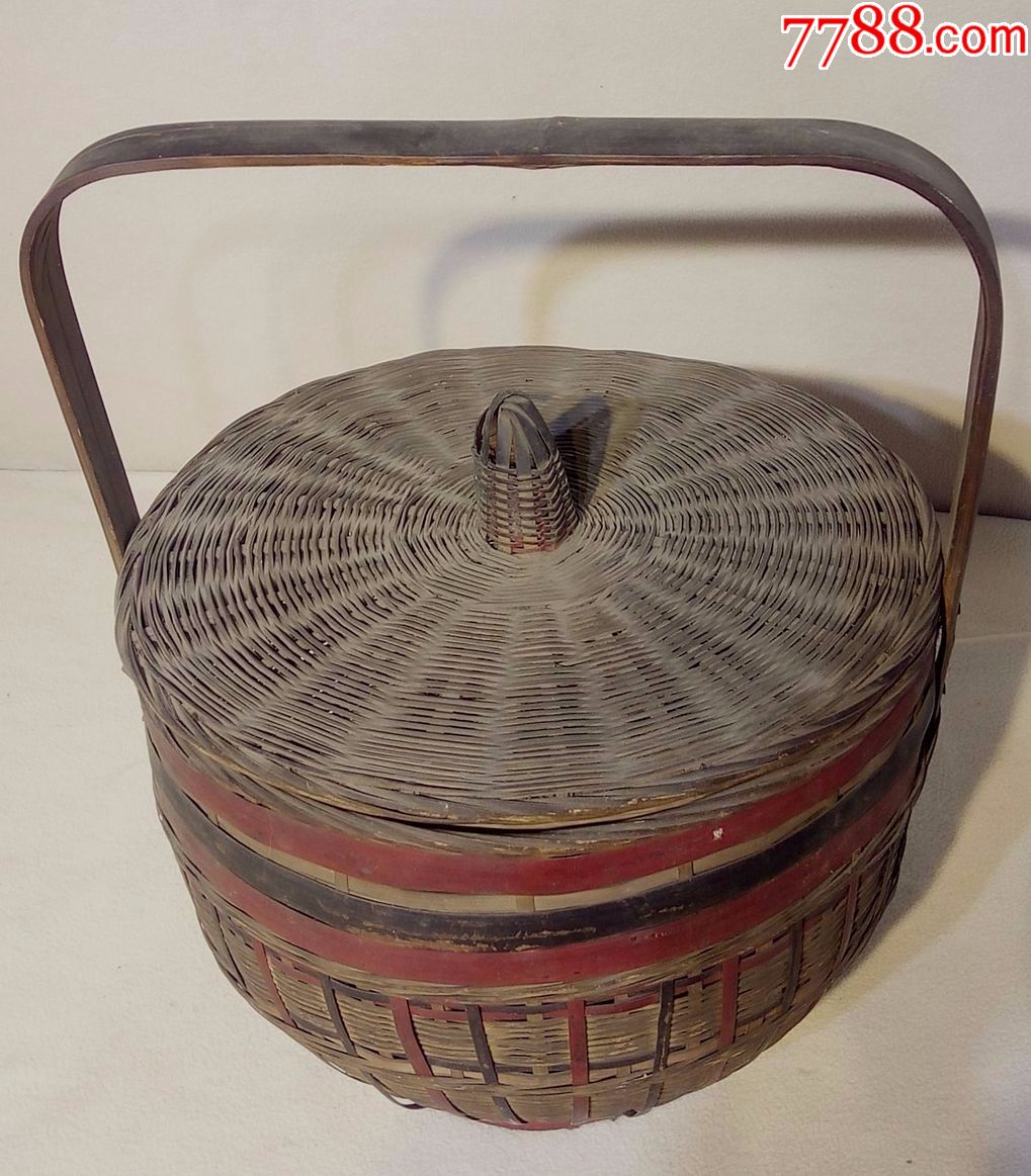 清代竹编食盒提盒保存完好