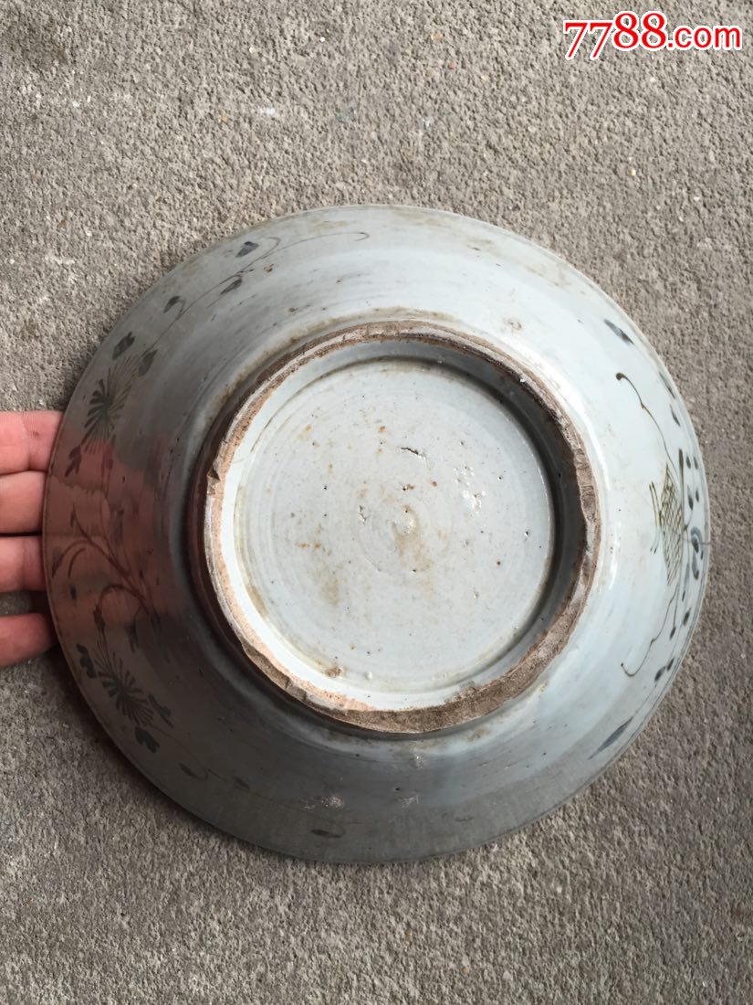 清早期民窑大碗(植物花魁)