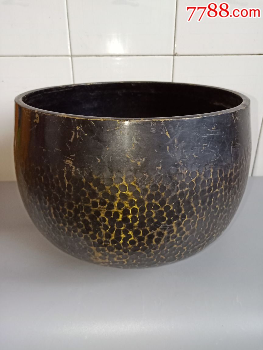 铜钵铜磬佛道具本手打伸龙落款