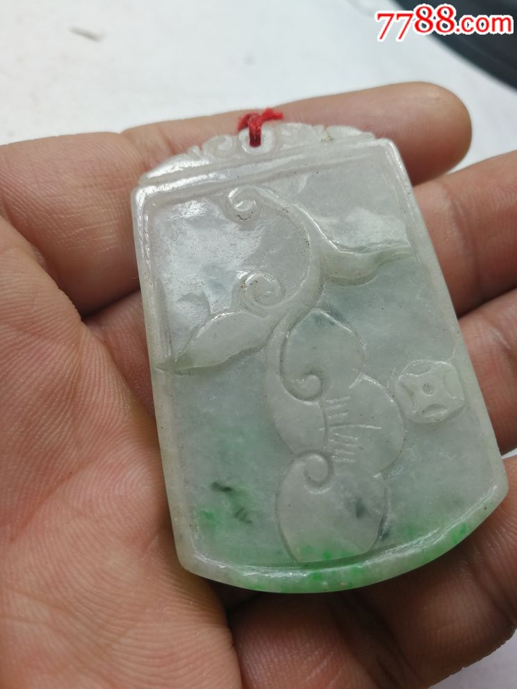 乡下收的老翡翠牌子,蝇翅纹明显
