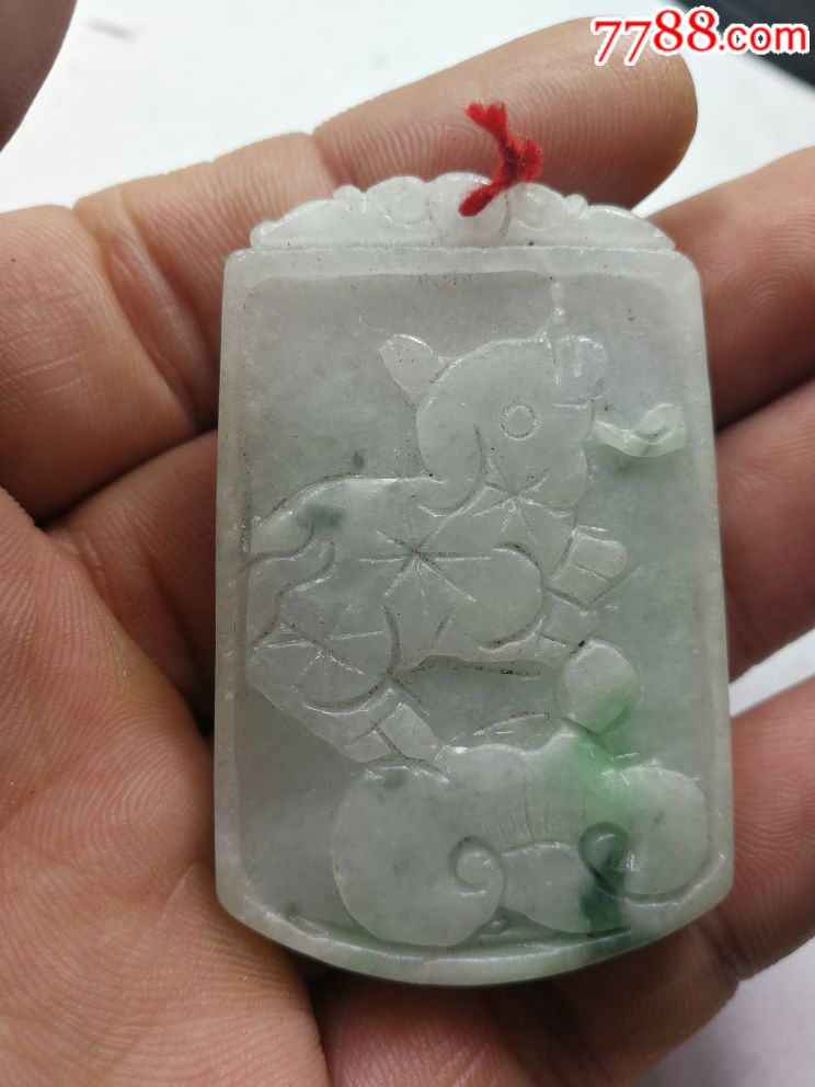 乡下收的老翡翠牌子,蝇翅纹明显