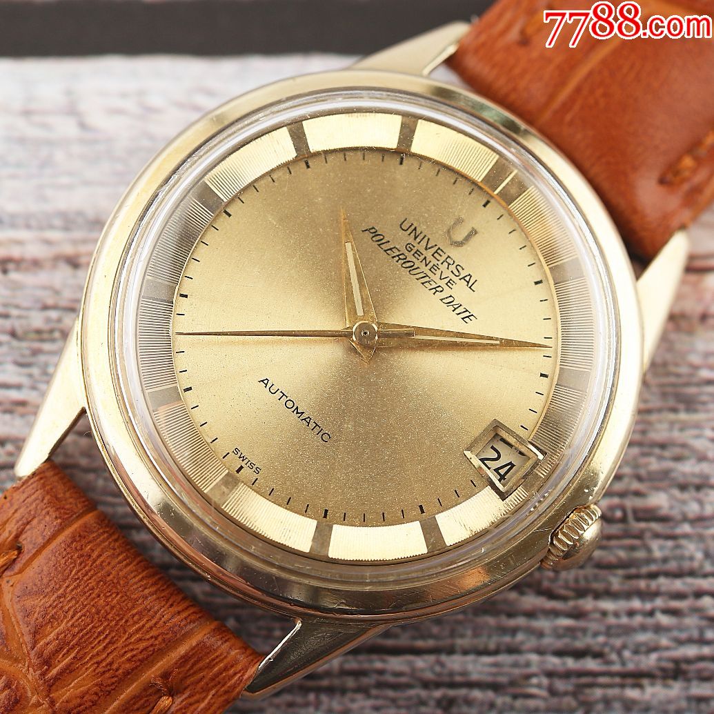 瑞士宇宙古董表14k黄金polerouterdate北极航行之日志珍珠陀