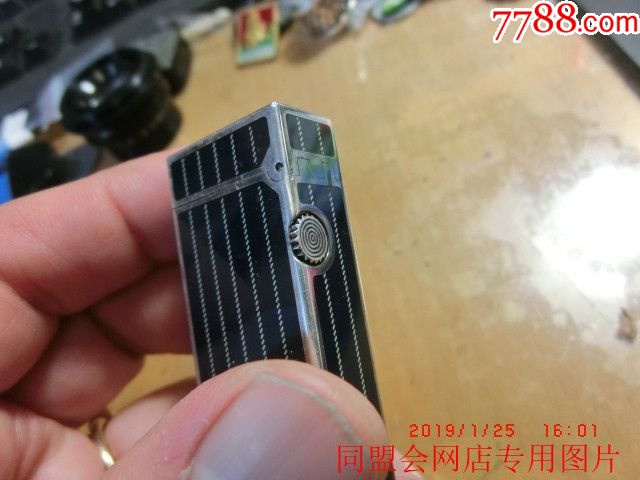 瑞士制造dunhill登喜路银质嵌宝蓝珐琅打火机重738克