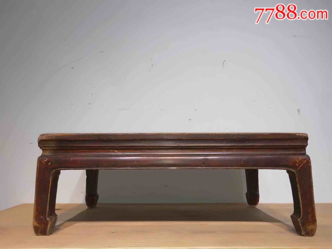 清代马蹄腿炕桌,完整牢固,包浆自然,造型精美.尺寸80/49/30cm.