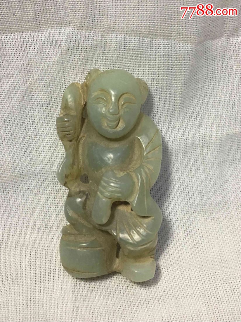 清代和田玉童子