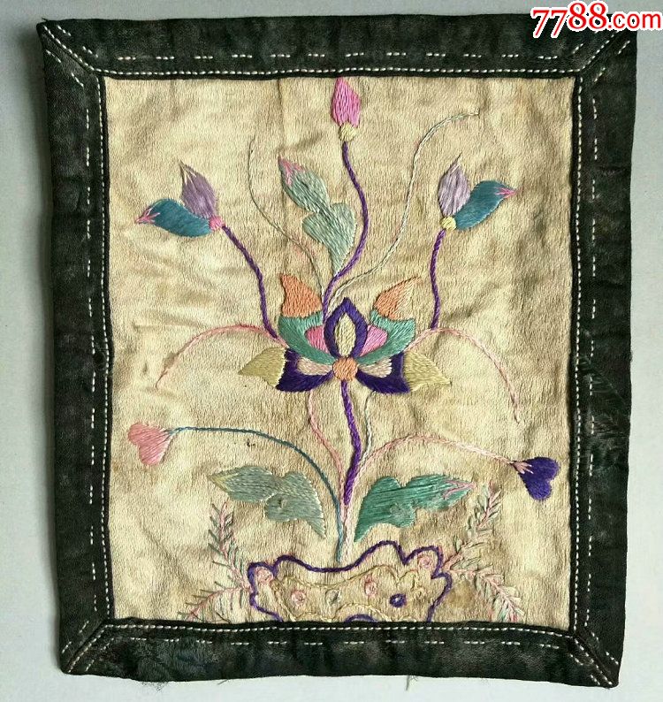 老绣品刺绣手工绣花绣片