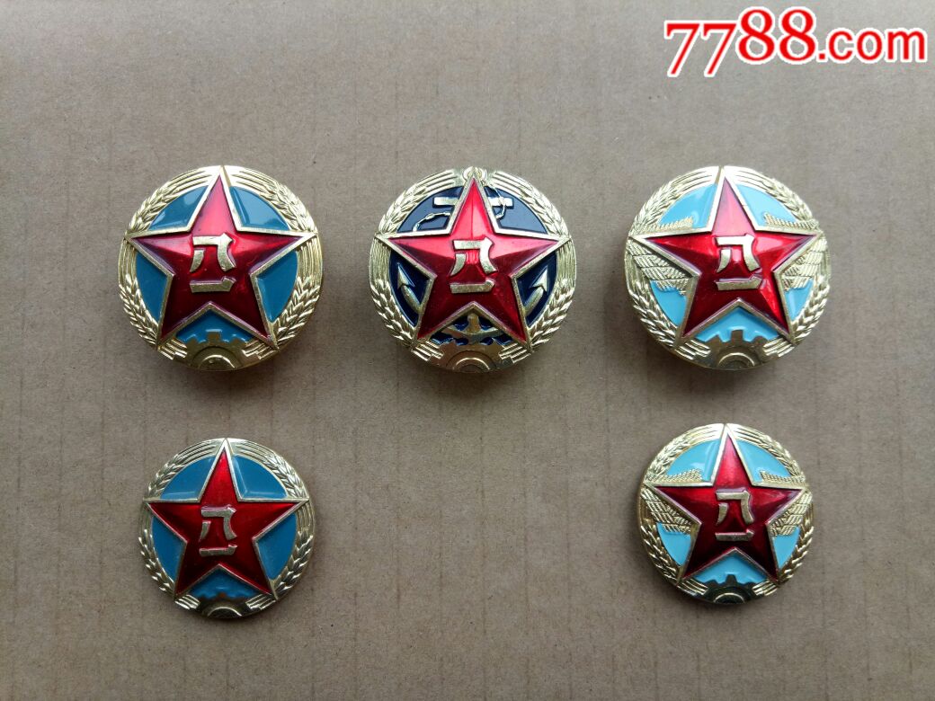 已淘汰85式三军帽徽(3大2小)