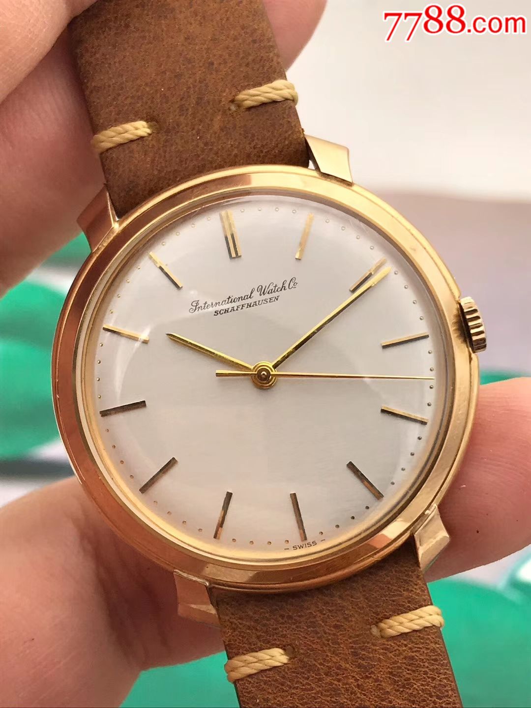 瑞士名表万国古董表18k玫瑰金实金鲨鱼鳍手动机王-手表/腕表-7788收藏