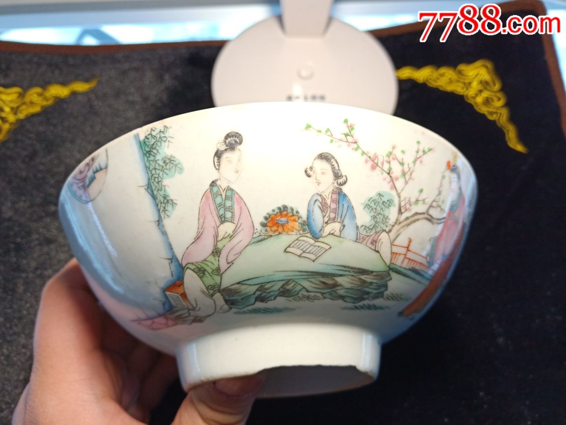 陈华珍细路粉彩人物碗