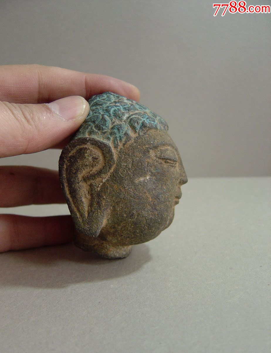 元代石雕释迦摩尼佛首,佛像/造像_第6张_7788佛像