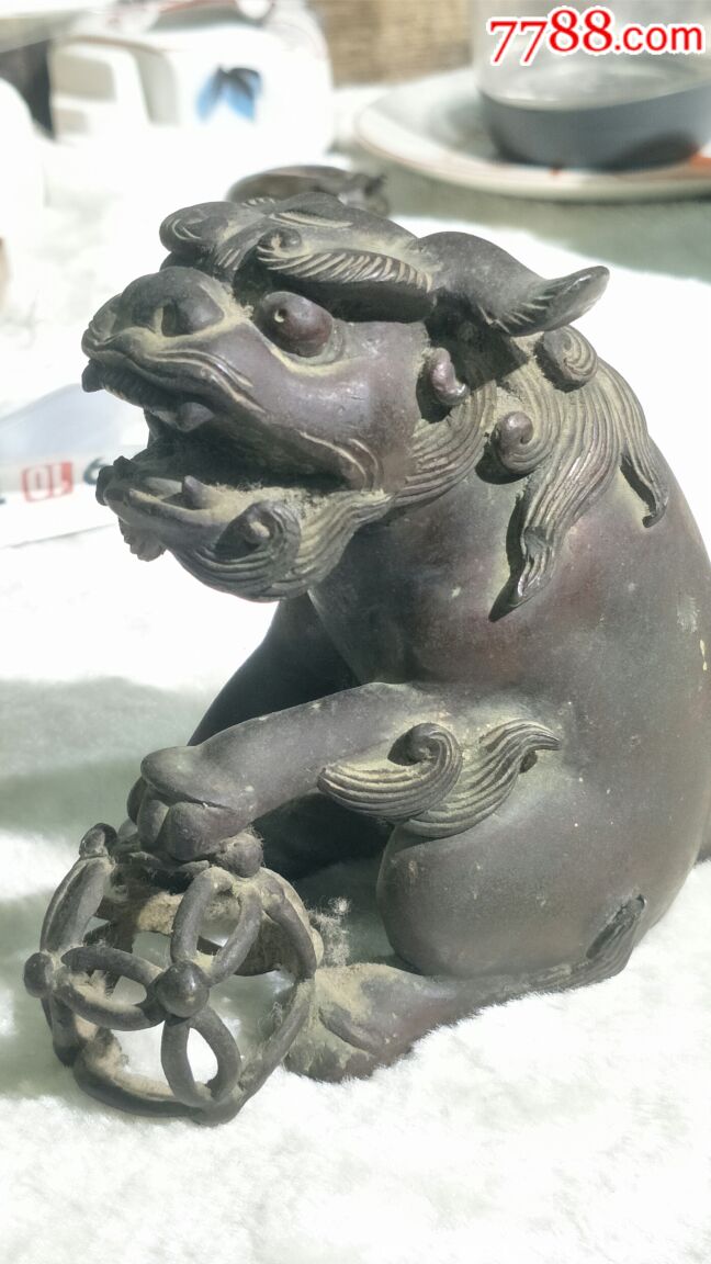 民国铜狮子摆件