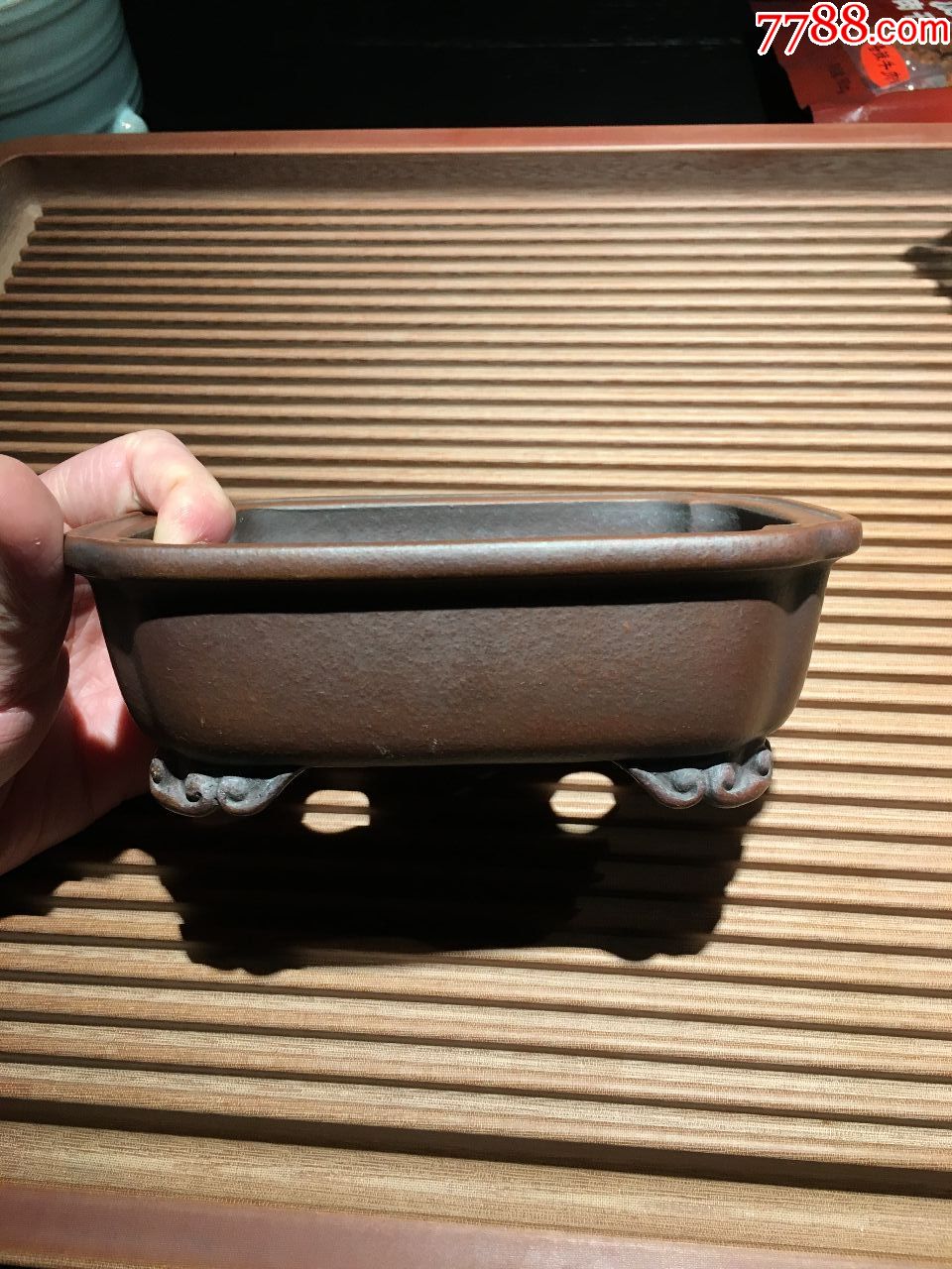 宜兴水明盆艺柴窑精制订烧菖蒲盆