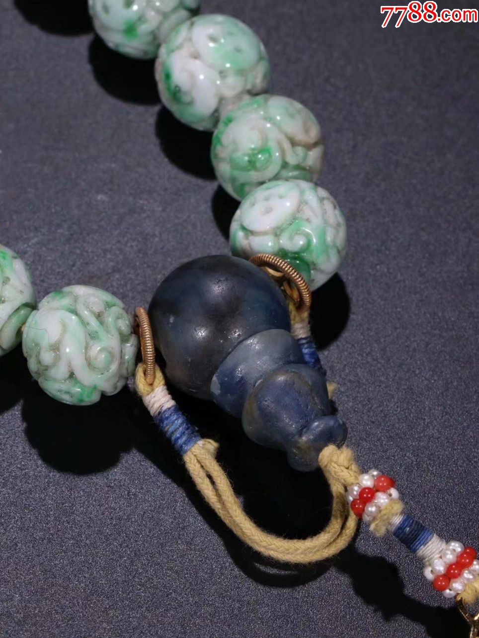 清翡翠十八子手持,上乘老翡翠