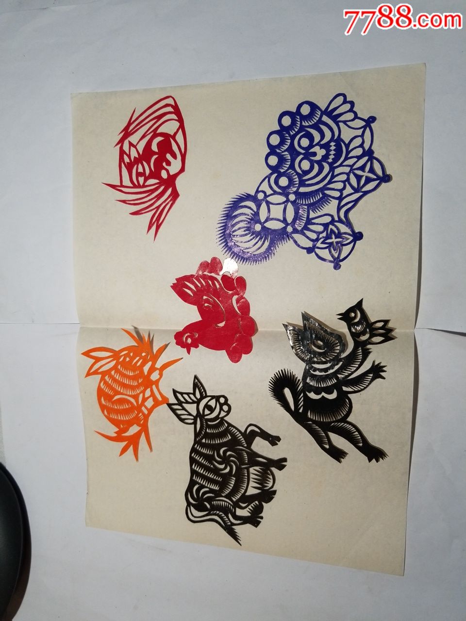八十年代家畜剪纸一组_剪纸/窗花_第1张_7788纸艺