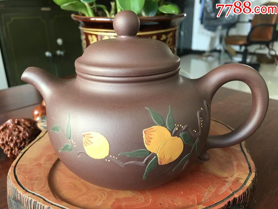 钱进大师亲制紫砂壶保真纯段泥紫砂福禄寿喜之寿壶带证书