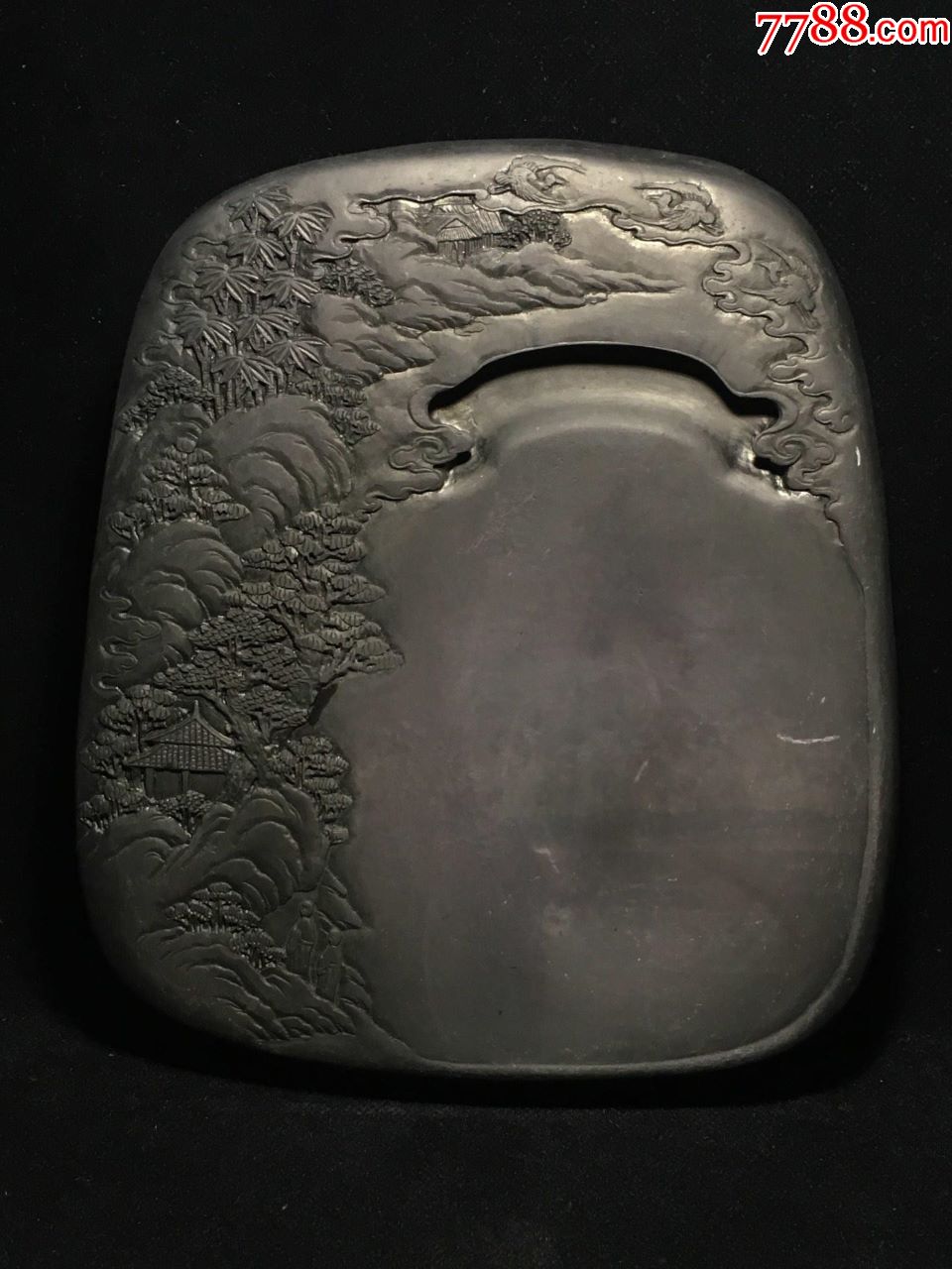 清代名家王文治款山水意境坑仔端砚