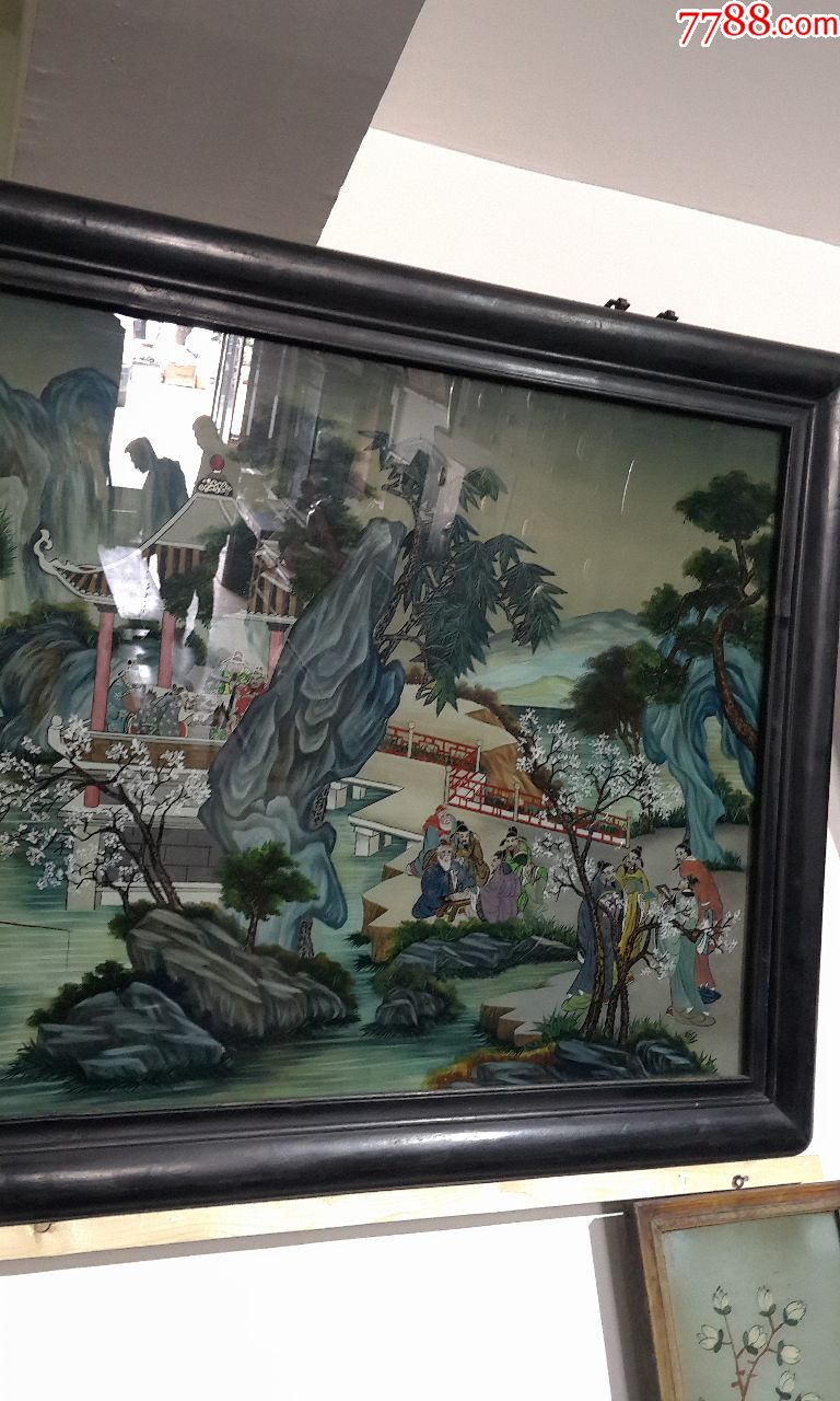 热卖十品明清古董古玩收藏老物件民俗旧物陈设装饰山水人物玻璃画