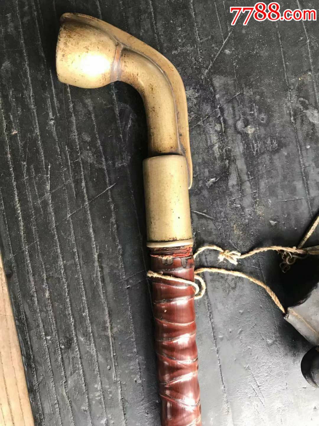 清代罗汉竹烟枪全长90厘米包老包浆厚重