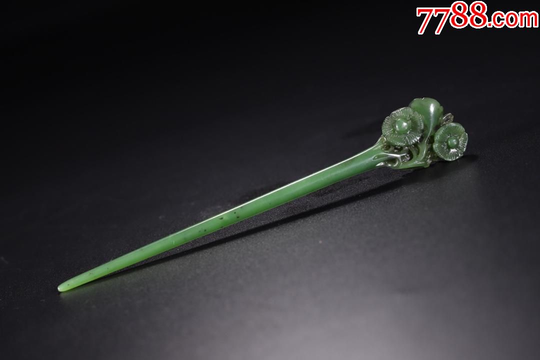 碧玉梅花发簪一支