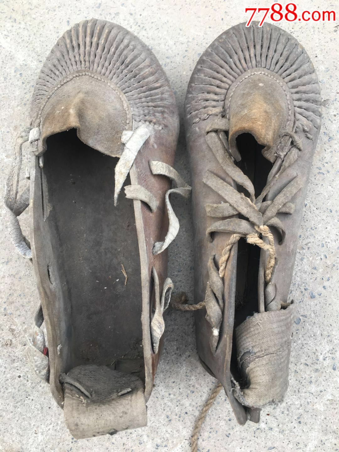 纯牛皮手工缝制东北靰鞡鞋