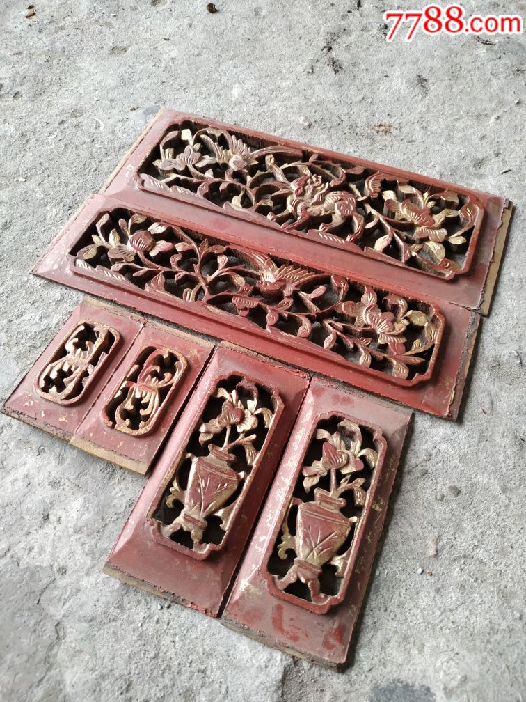 老木雕花板老花板古董古玩老物件