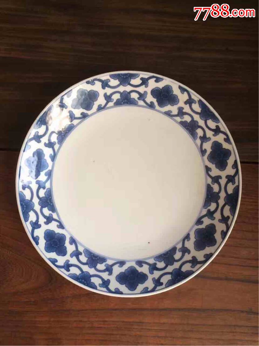 青花海棠纹盘
