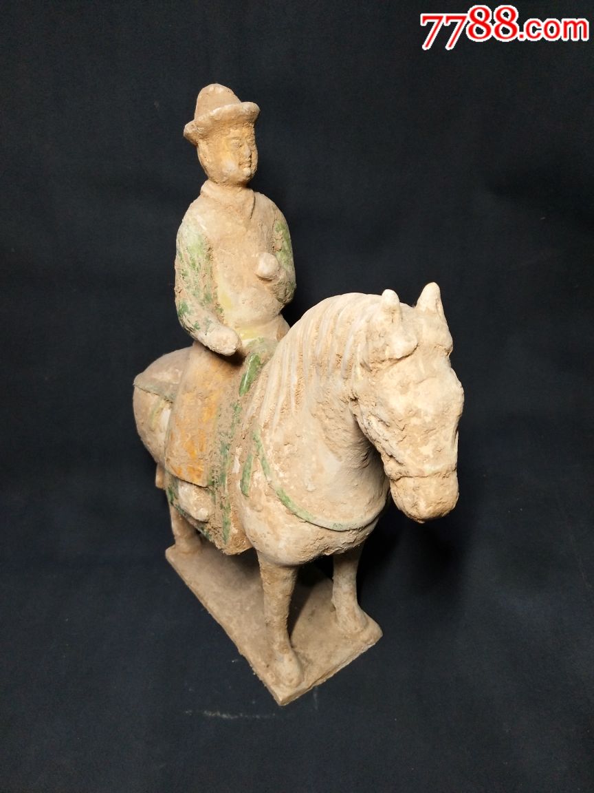 明代明三彩骑马俑