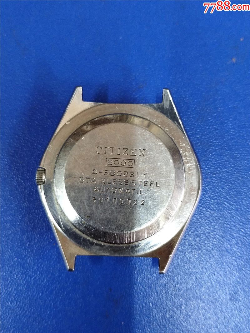 超薄机芯少见型号日本西铁城全自动双日历男机