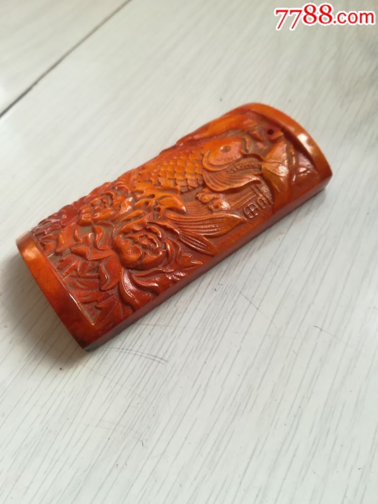 牛骨牌子连年有余车挂墙挂坠子文玩手把玩件送礼小玩意儿