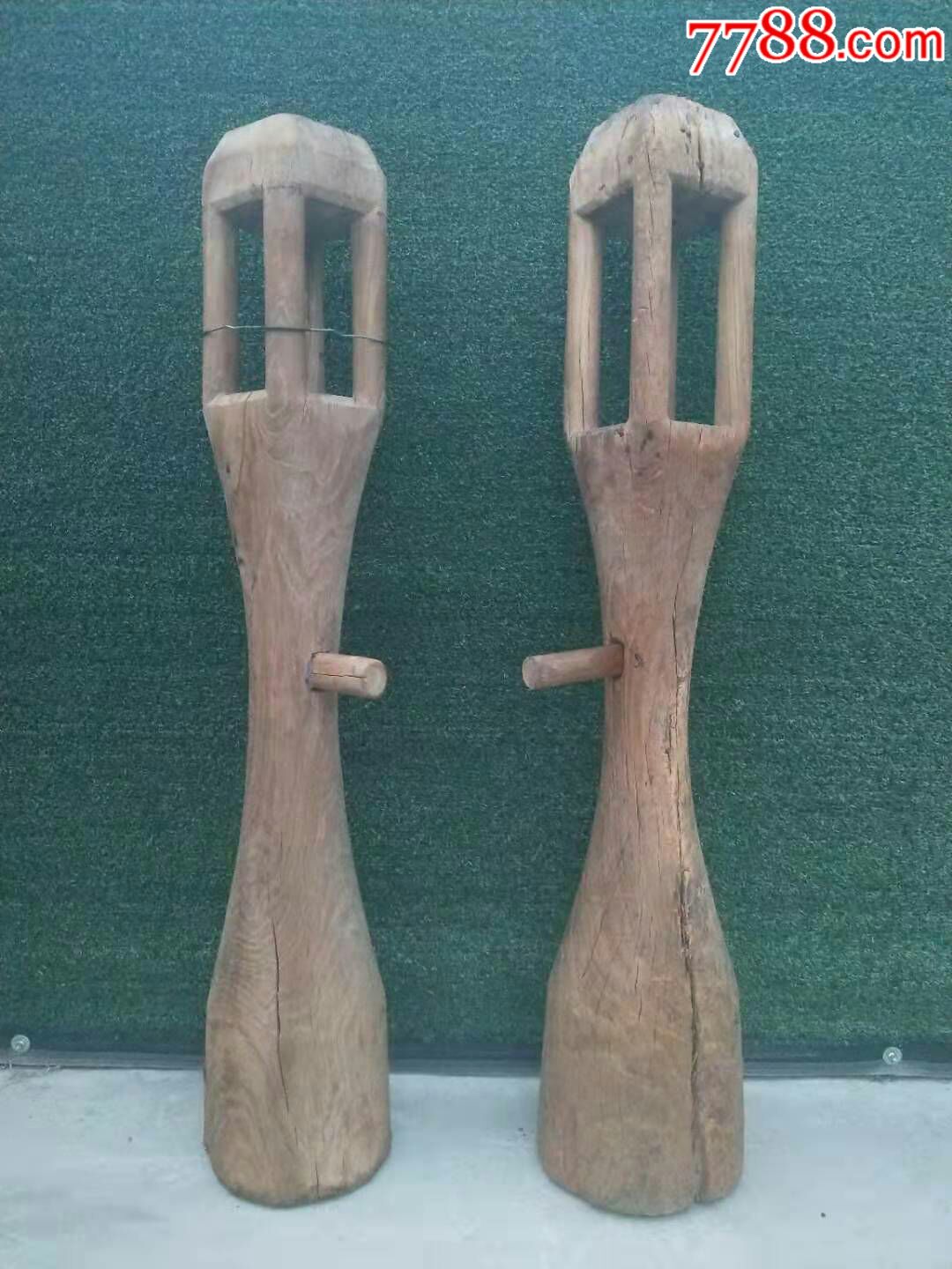 清代榆木木夯包浆自然!