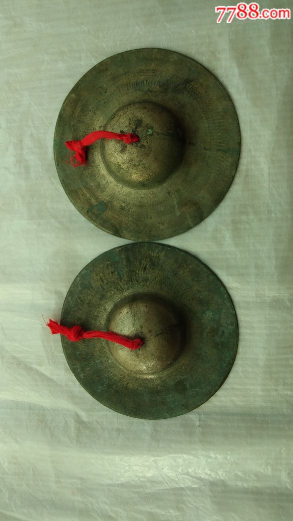 清民年间黄铜老铜镲一对