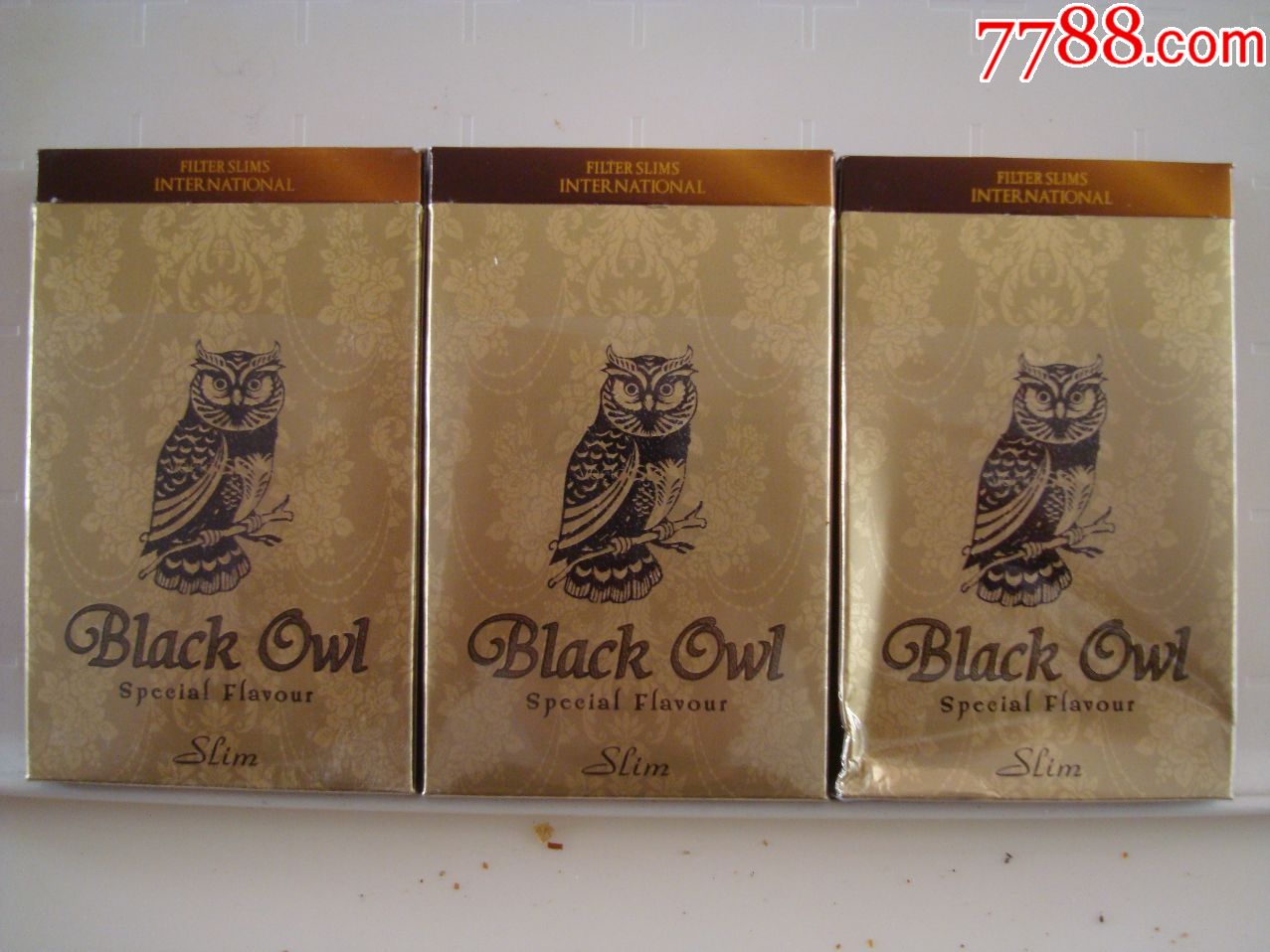 blackowl―――【越南·黑色猫头鹰】――细支3枚合售,烟标/烟盒