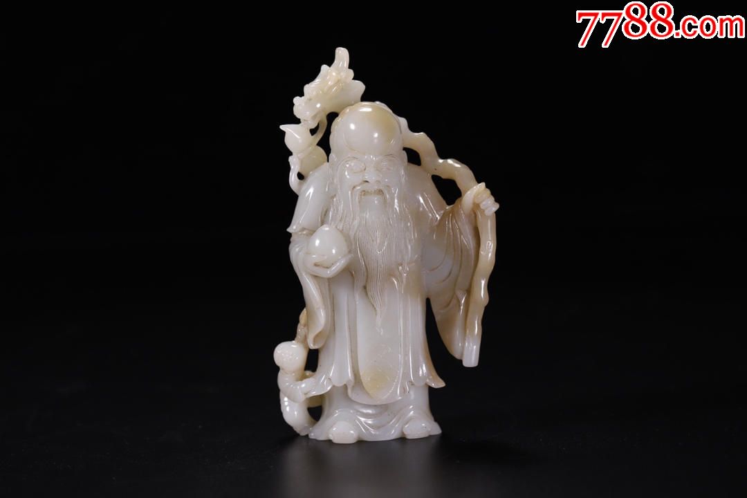 和田玉雕像老寿星