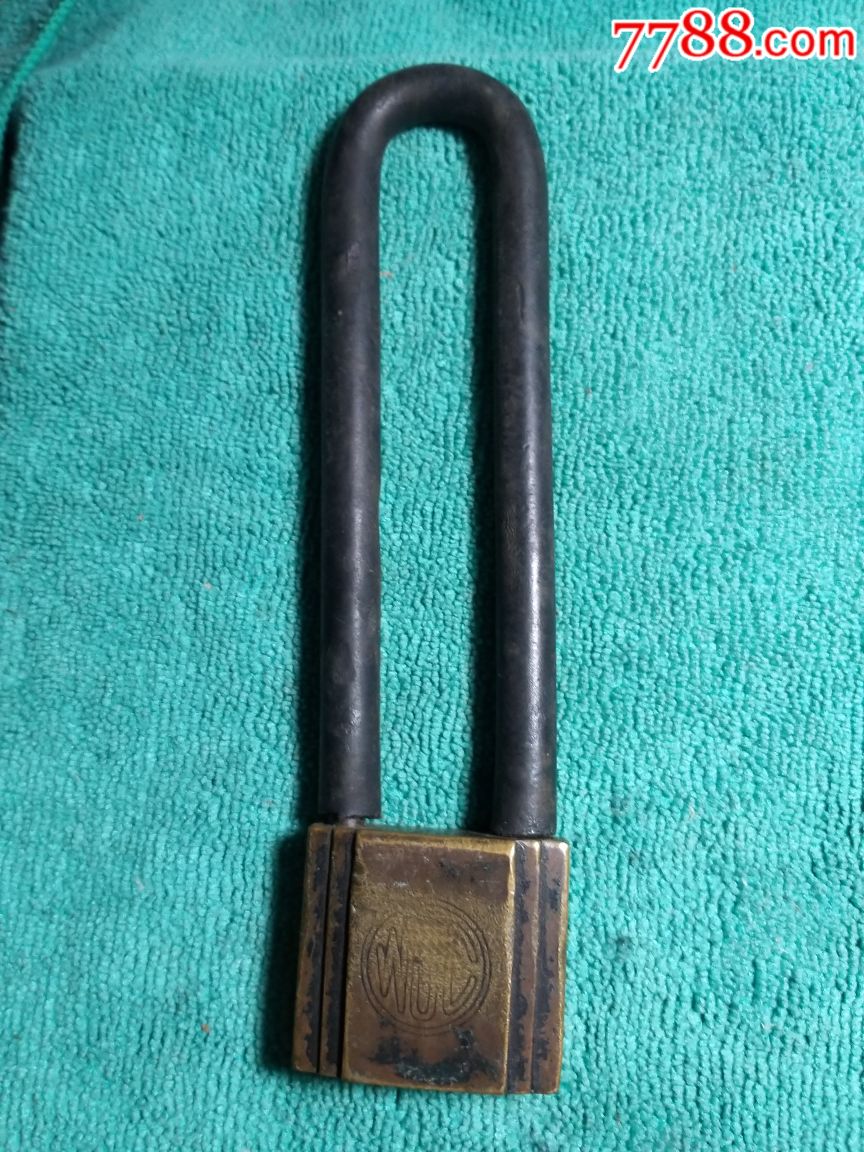 民国长柄铜锁,长17厘米,中国出口