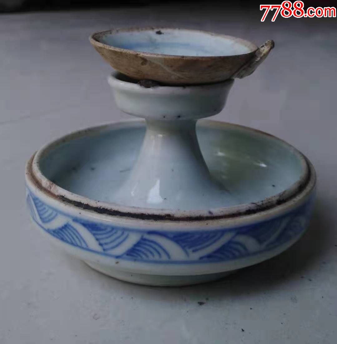 青花【小油灯】(带灯锅)