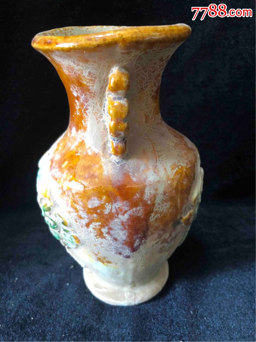 双耳花开富贵陶瓷瓶_唐三彩_第2张_7788陶器收藏