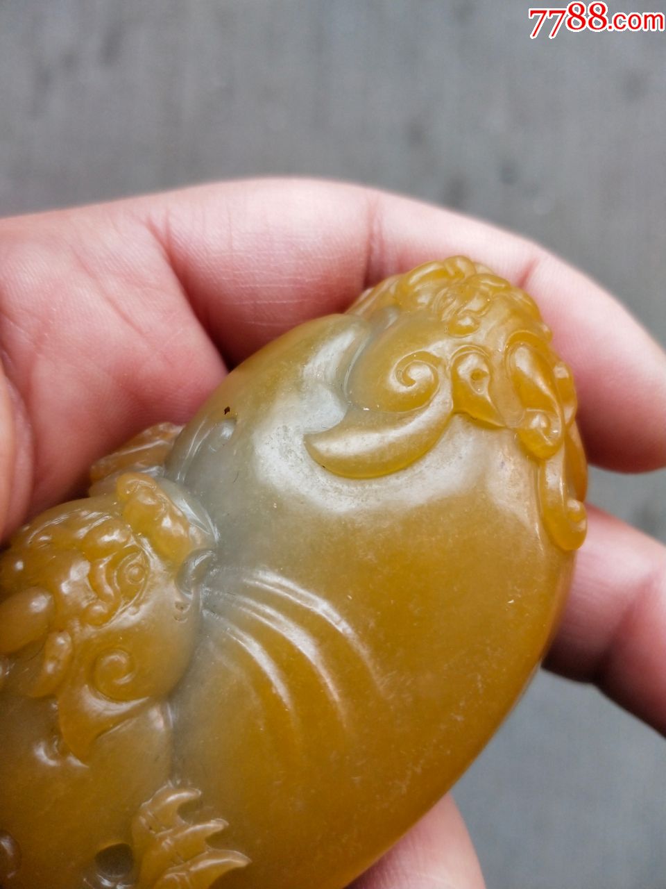 乡下收到的老黄玉貔貅手把件一块