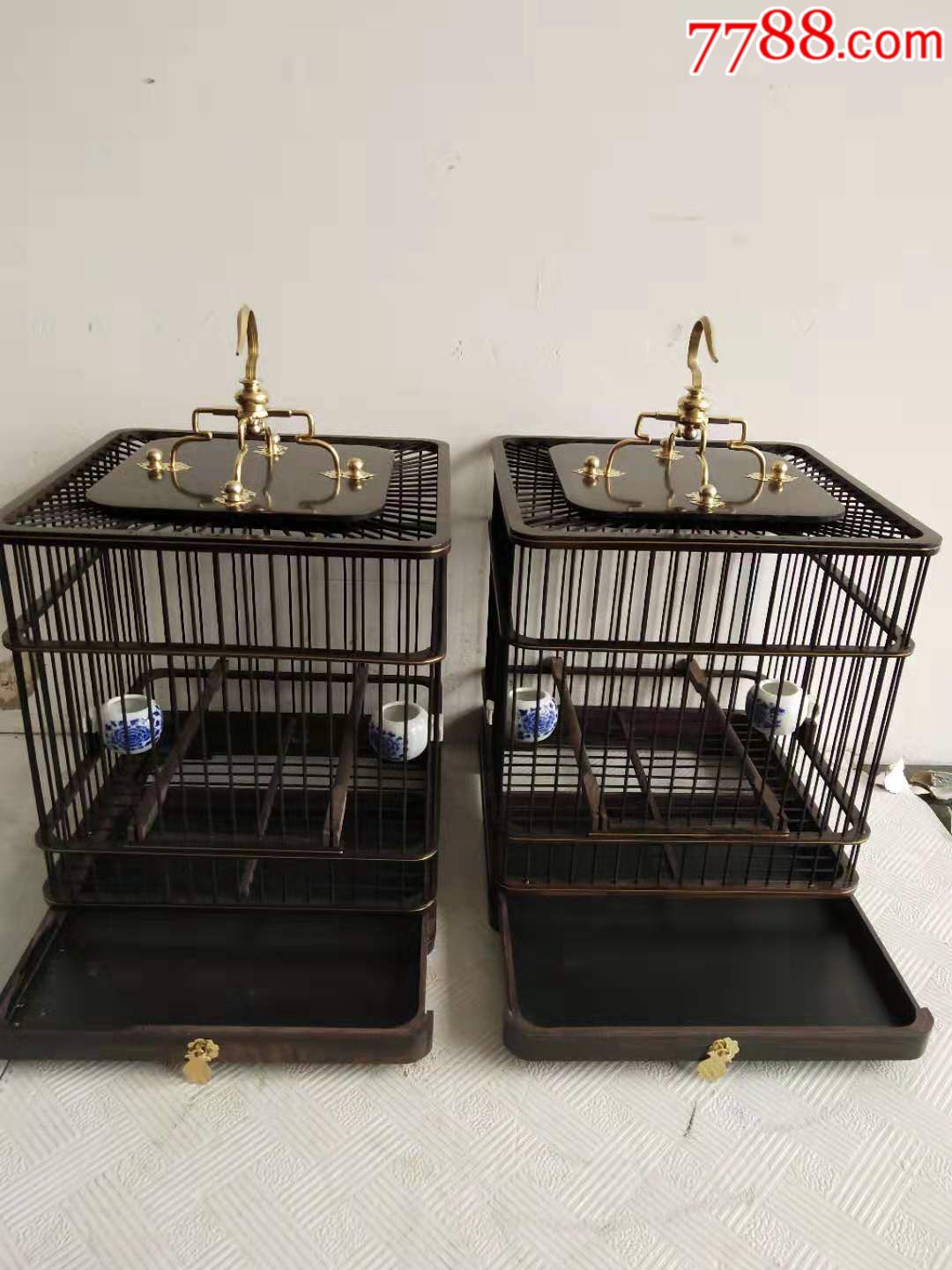 紫檀鸟笼一对