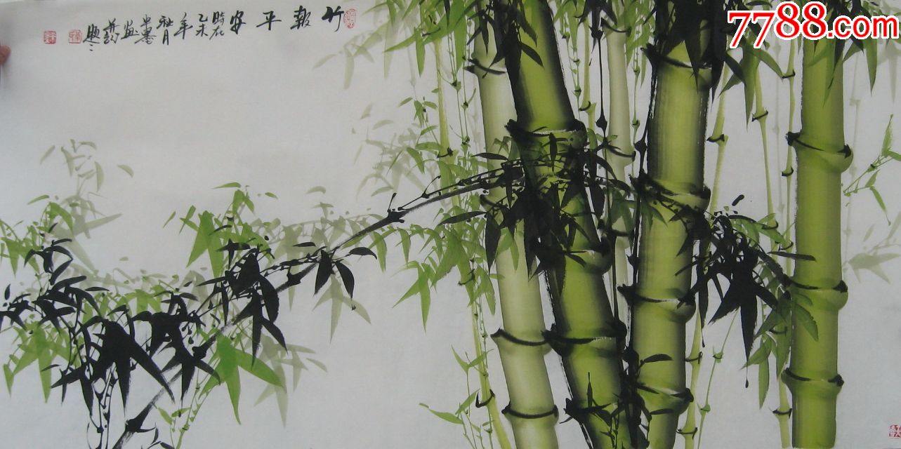 李半墨·四尺竹子03_花鸟国画原作_作品欣赏_收藏价值_7788字画网