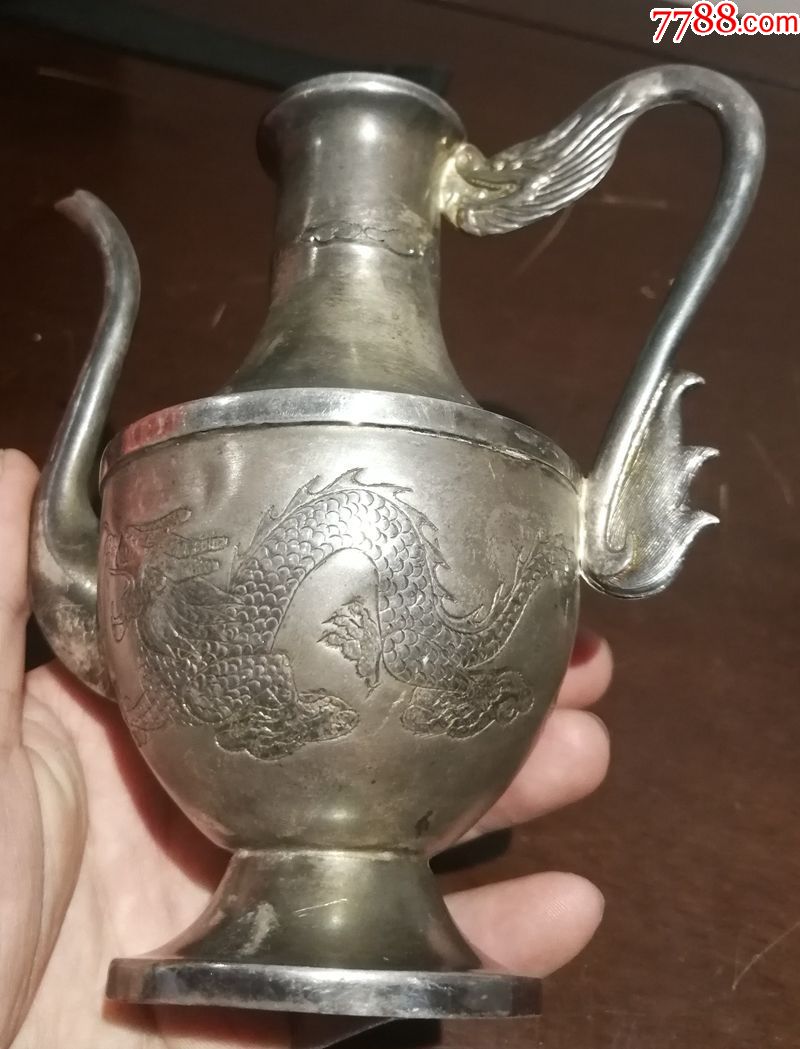 民国纯银酒壶