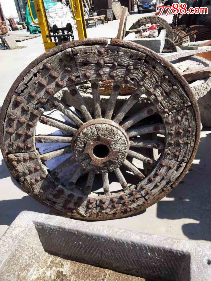 明代老车轮.品相完整.铁瓦齐全.