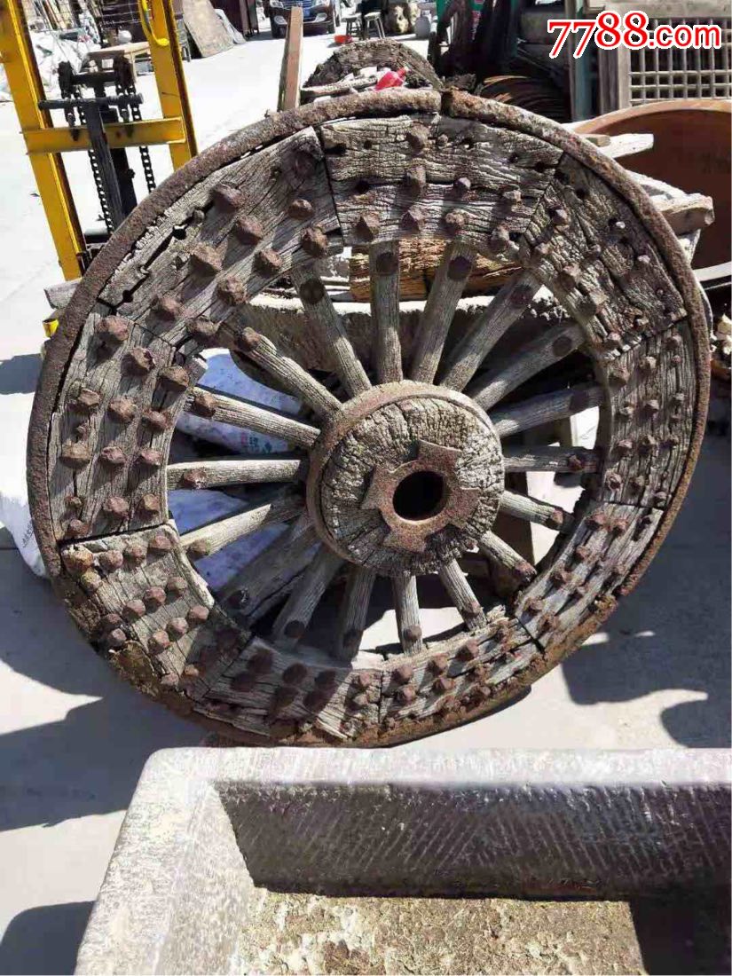 明代老车轮.品相完整.铁瓦齐全.