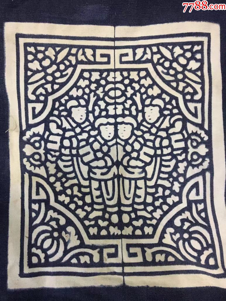 民国时期老(人物花纹)被套